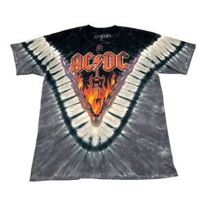 Liquid‎ Blue AC/DC Hell's Bells 2 Sided Tie Dye T-Shirt XL Fire